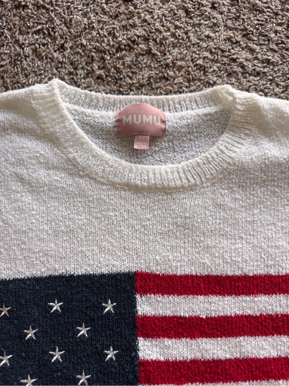 Show Me Your Mumu USA July American Flag Woodsy Summer Sweater Women’s medium - Picture 7 of 10